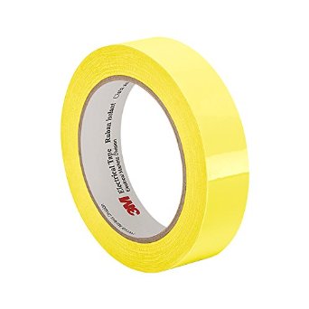 1-1/2" 3M 1318 Polyester Film Electrical Tape with Acrylic Adhesive 130°C, yellow, 1-1/2" wide x  72 YD roll