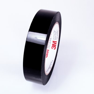 1/8" 3M 1318 Polyester Film Electrical Tape with Acrylic Adhesive 130°C, black, 1/8" wide x  72 YD roll