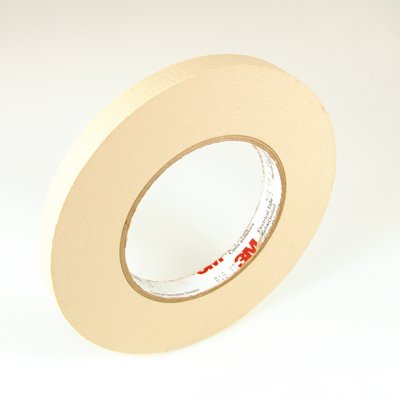 3/8" 3M 16 Crepe Paper Electrical Tape with Thermosetting Rubber Adhesive 105°C, tan, 3/8" wide x  60 YD roll