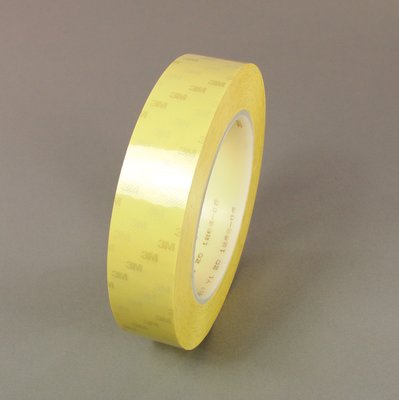 1" 3M 75 Double-Coated Polyester Film Electrical Tape with Thermosetting Rubber Adhesive 130°C, yellow, 1" wide x  36 YD roll