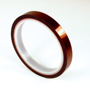 1-1/2" 3M 92 Polyimide Film Electrical Tape with Silicone Adhesive 180°C, amber, 1-1/2" wide x  36 YD roll