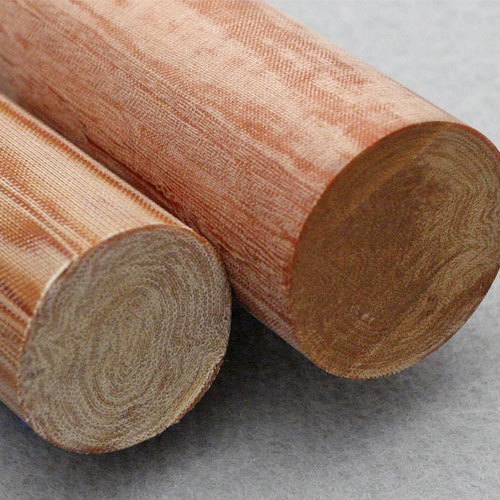 1" thick LE Linen Cotton-Cloth Reinforced Phenolic Laminate Rod 130°C, natural, 4 FT length rod