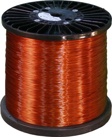 #19 Heavy GP/MR-200 Round MW 35 Copper Magnet Wire 200°C, copper, 250 LB 25RP reel (average wght.)