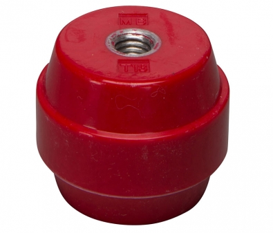 R4150-A3 Mar-Bal Round 4000 Series Standoff Insulator, 1.5kV, Round Shape, 5/16-18 x 3/8, 1-1/2" height x 1-3/4" diameter, Aluminum Insert, Red, EACH