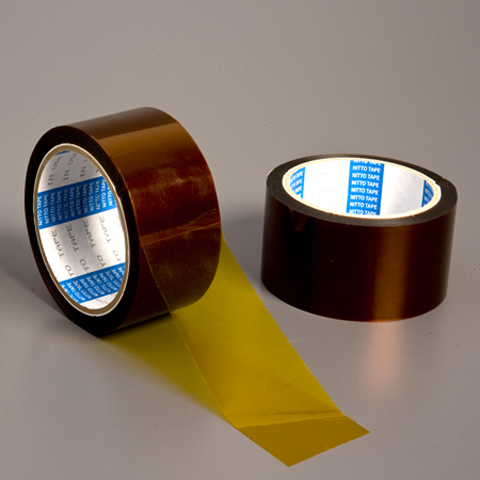 3/8" Nitto P-224 AMB Kapton Polyimide Film Electrical Tape with Acrylic Adhesive 155°C, amber, 3/8" wide x  36 YD roll